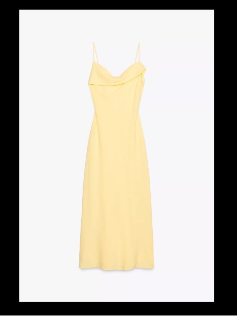 Zara Ramie Midi Slip Dress - Yellow